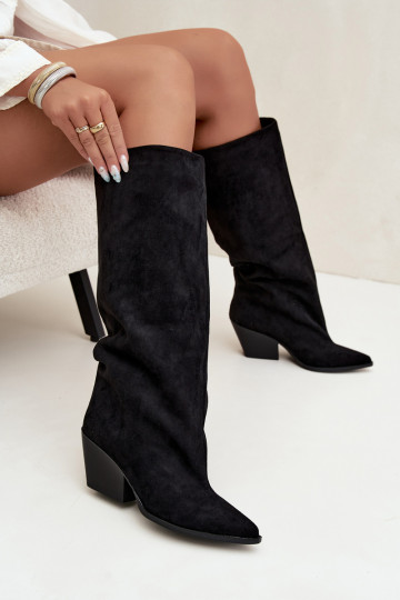 Botas altas pretas de slip-on com saltos e bico fino Blenia 2