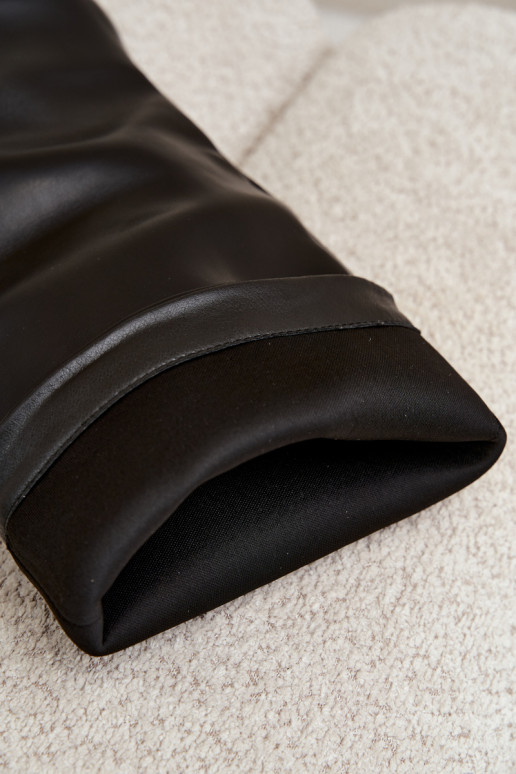 Botas altas pretas de slip-on com saltos e bico fino em couro sintético Blenia