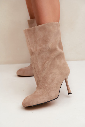 Botas com salto fino Typu Slouchy bege Penrose 2