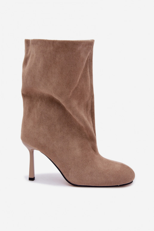Botins de cor areia com saltos finos Slouchy Penrose