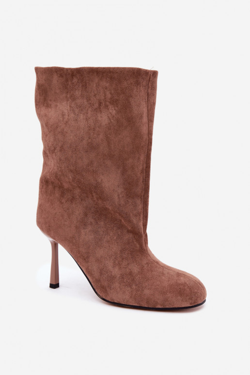 Botins castanhos com saltos finos Slouchy Penrose