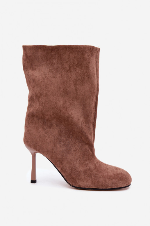 Botins castanhos com saltos finos Slouchy Penrose