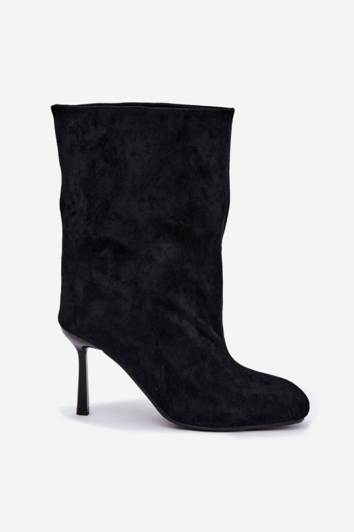 Botins pretos com saltos finos Slouchy Penrose