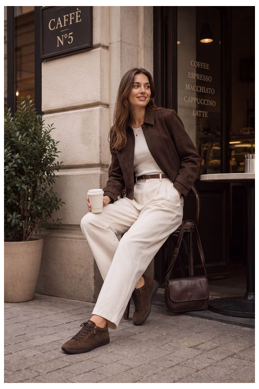 Sapatos femininos em camurça sintética chocolate Brindle