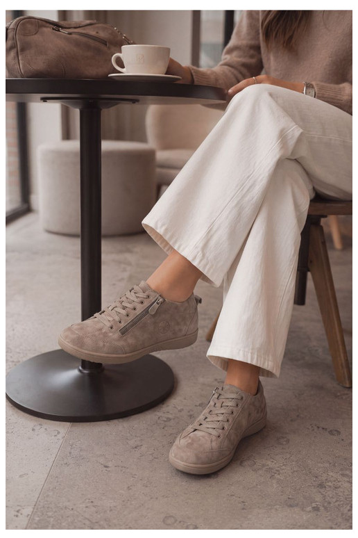 Sapatos femininos em camurça sintética areia Brindle