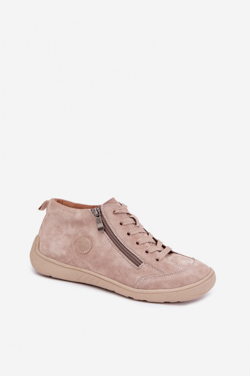 Sapatos femininos em camurça sintética areia Brindle