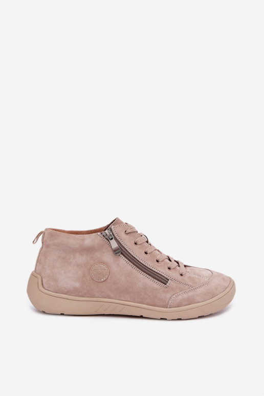 Sapatos femininos em camurça sintética areia Brindle