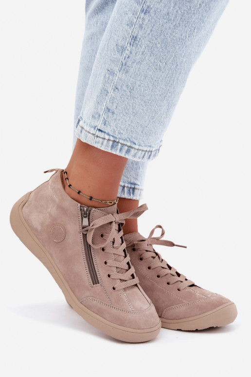 Sapatos femininos em camurça sintética areia Brindle