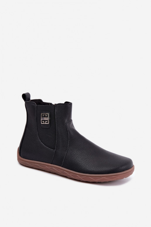 Sapatos de couro pretos Barefoot Altie