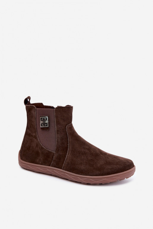 Sapatos de camurça cor chocolate Barefoot Altie