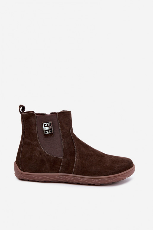 Sapatos de camurça cor chocolate Barefoot Altie