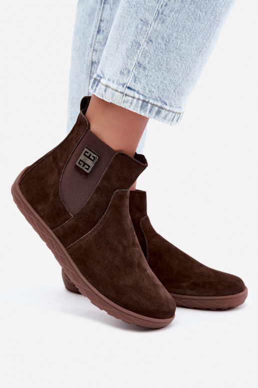 Sapatos de camurça cor chocolate Barefoot Altie