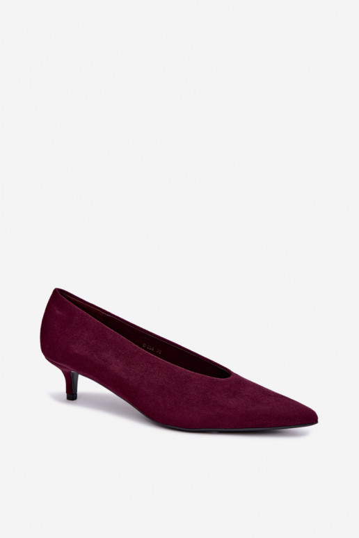 Sapatos de camurça bordô com Kitten Heel Nuretta
