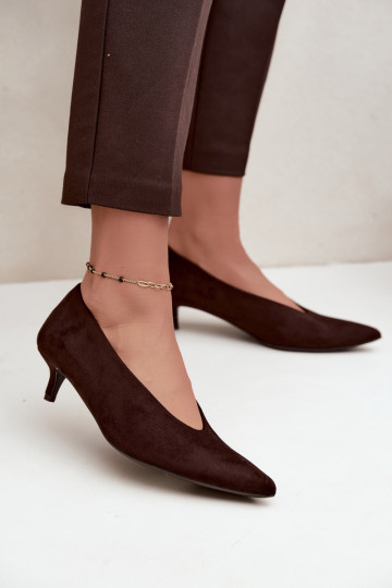 Sapatos de camurça Kitten Heel CzekoladoParae Nuretta