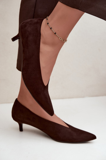 Sapatos de camurça Kitten Heel CzekoladoParae Nuretta 2