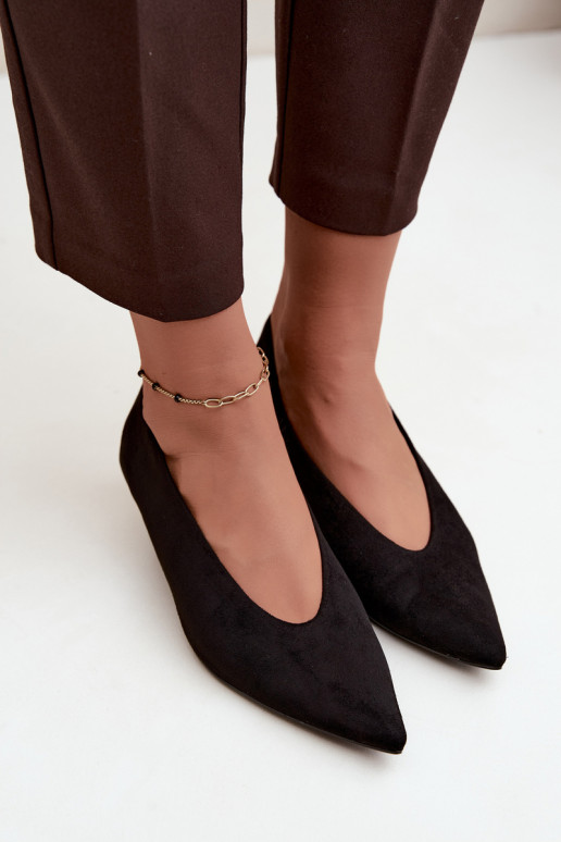 Sapatos de camurça pretos com Kitten Heel Nuretta