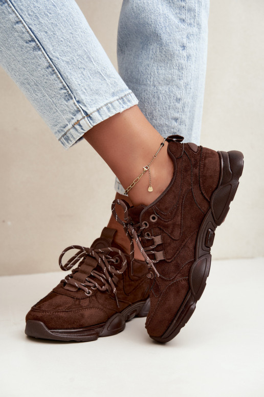 Ténis femininos na cor chocolate Shaley