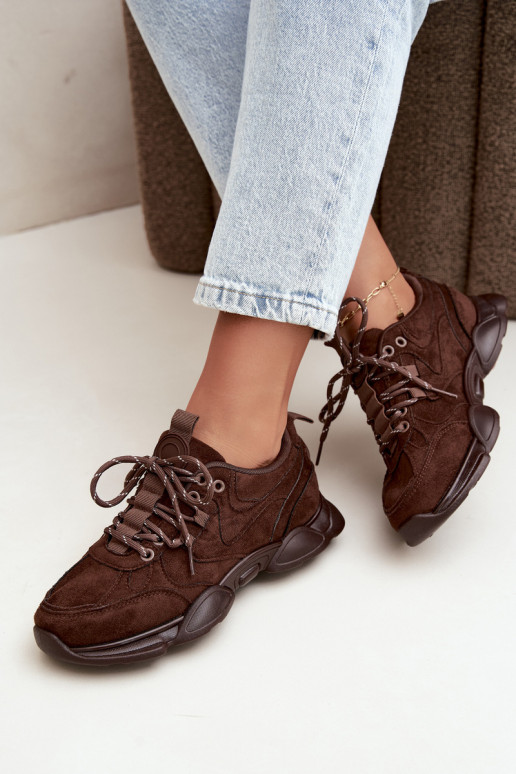 Ténis femininos na cor chocolate Shaley