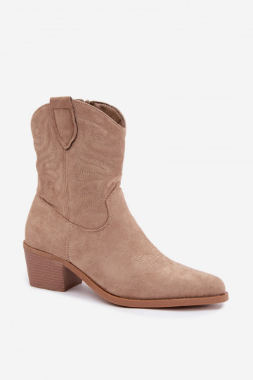 botas estilo coParaboy com salto aquecimento bege Corlie 2