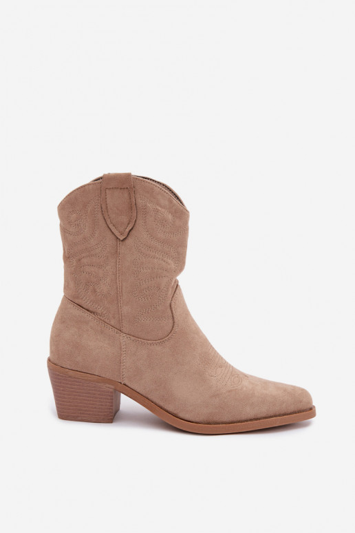 botas estilo coParaboy com salto aquecimento bege Corlie
