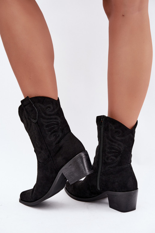 botas estilo coParaboy com salto aquecimento cor preta Corlie