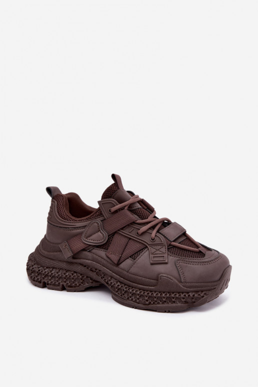 ténis com riscas na cor chocolate Ellery