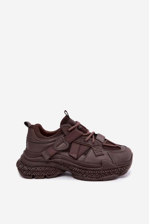ténis com riscas na cor chocolate Ellery