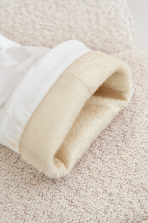 botas longas forradas de pele sintética com cano branco Drelia