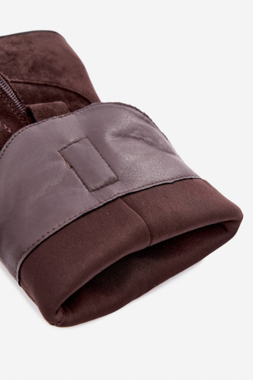 botas de estilo cowboy longas com salto na cor chocolate INesly