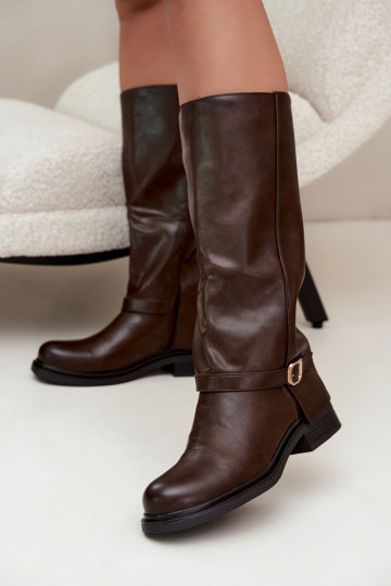 aquecimento botas femininas com fivelas CzekoladoParae Elland