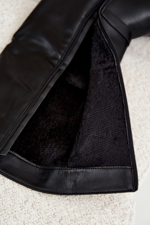botas altas femininas com fivelas em preto Elland