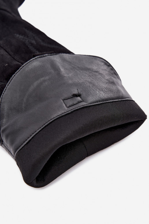botas femininas estilo vaqueirode camurça ecológicau com salto cor preta Merise
