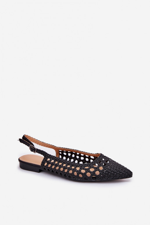 ballet flats com saltos largos em preto