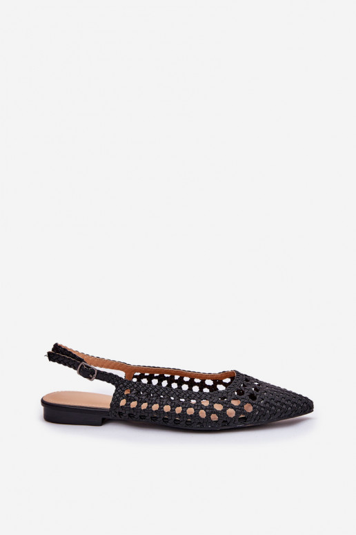 ballet flats com saltos largos em preto