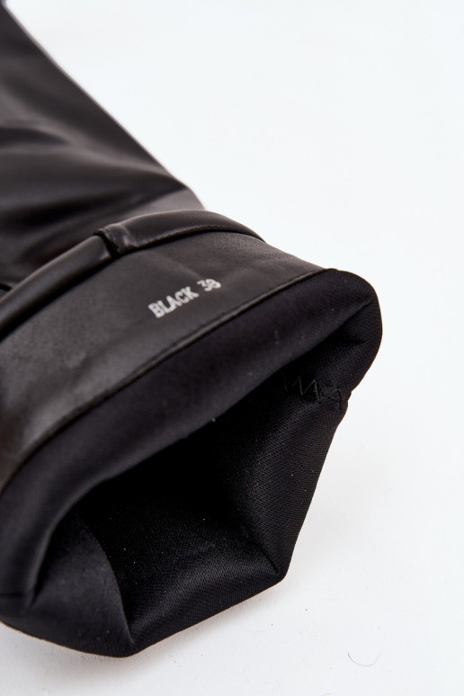 botas altas femininas com saltos e fivelas Jessae em preto