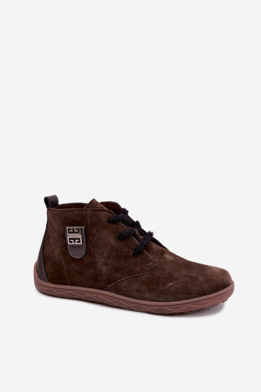 Sapatos barefoot de camurça sintética para mulheres na cor chocolate Abera