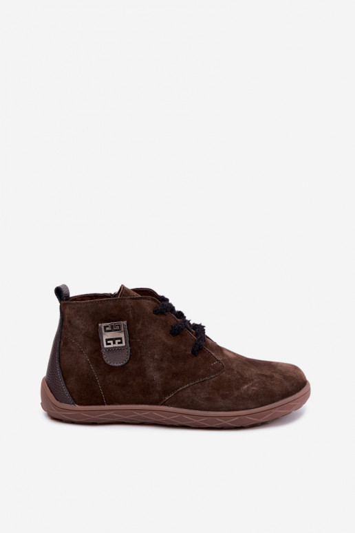 Sapatos barefoot de camurça sintética para mulheres na cor chocolate Abera