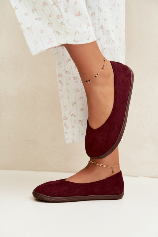 Balerinas femininas Barefoot na cor bordô Hollin
