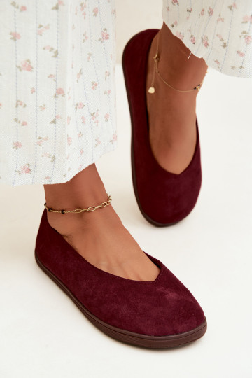Balerinas femininas Barefoot na cor bordô Hollin 2