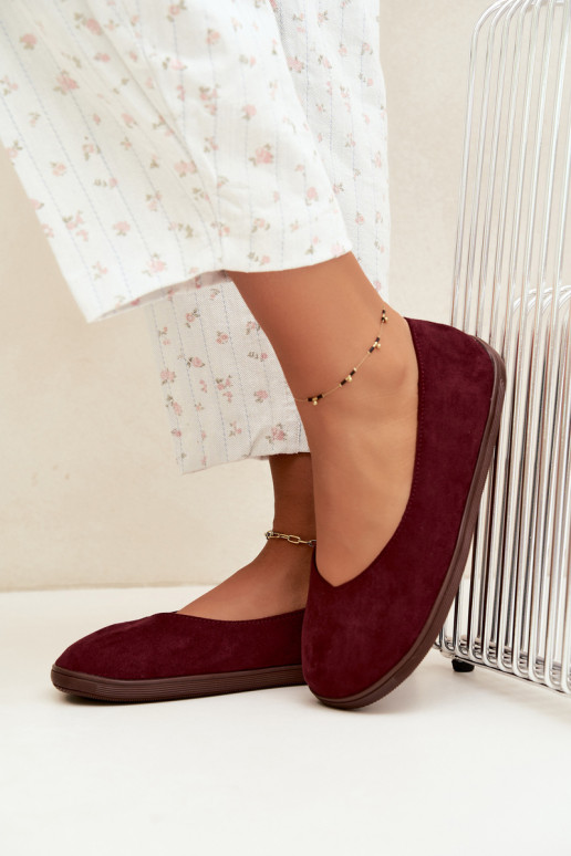 Balerinas femininas Barefoot na cor bordô Hollin