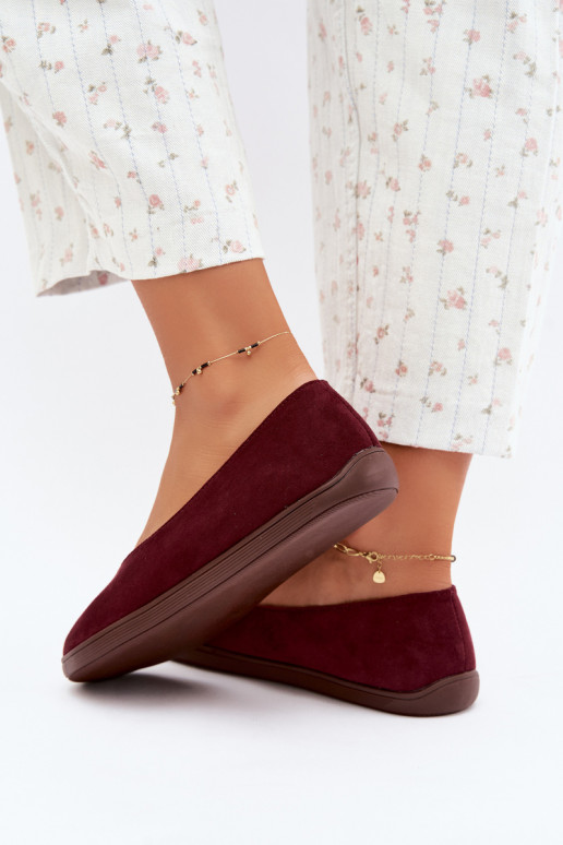 Balerinas femininas Barefoot na cor bordô Hollin
