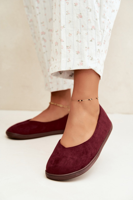 Balerinas femininas Barefoot na cor bordô Hollin