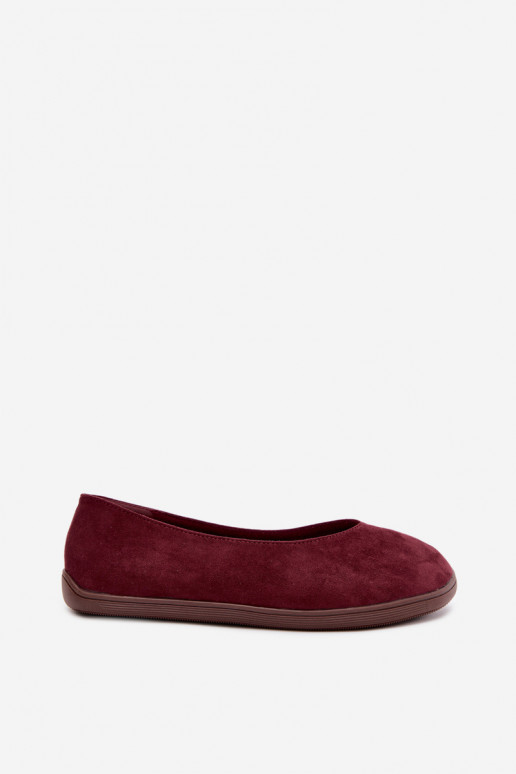 Balerinas femininas Barefoot na cor bordô Hollin