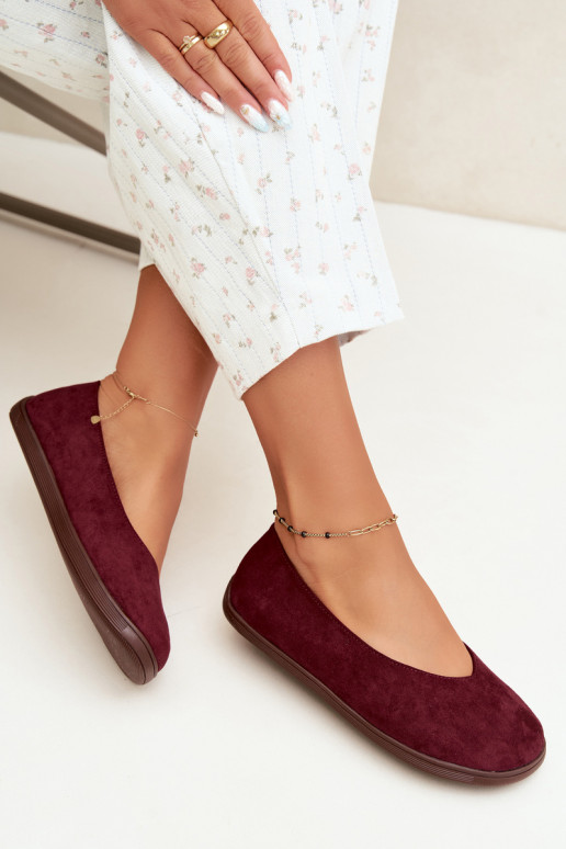Balerinas femininas Barefoot na cor bordô Hollin