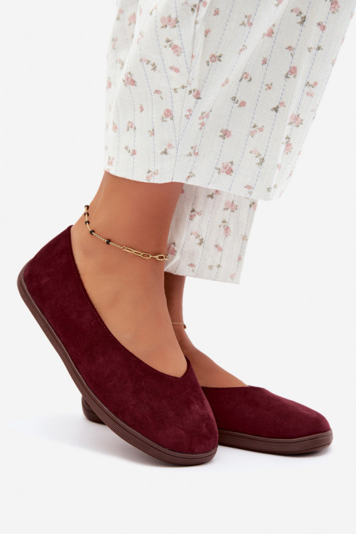 Balerinas femininas Barefoot na cor bordô Hollin