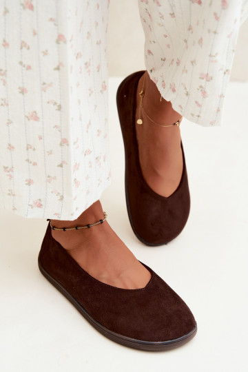 Balerinas femininas Barefoot na cor chocolate Hollin 2