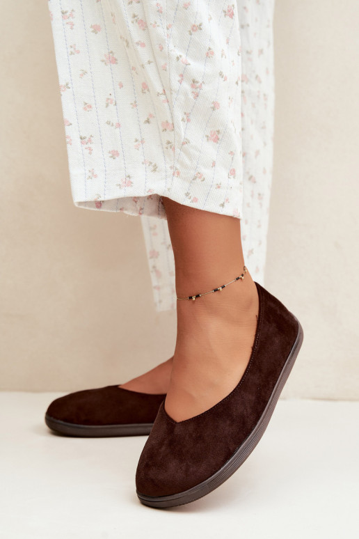 Balerinas femininas Barefoot na cor chocolate Hollin
