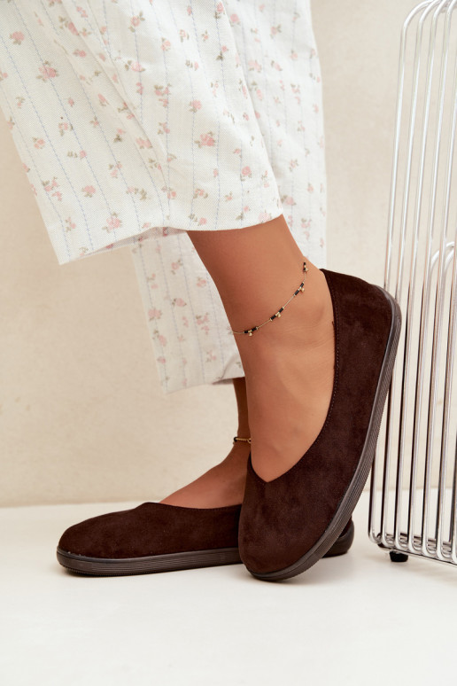 Balerinas femininas Barefoot na cor chocolate Hollin