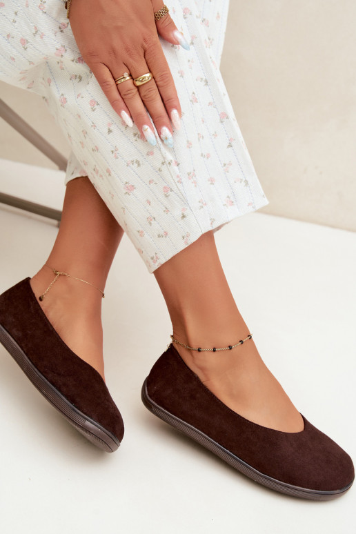 Balerinas femininas Barefoot na cor chocolate Hollin