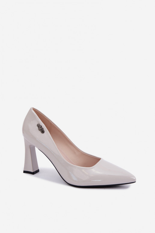 Sapatos de verniz Vinceza 62328 cinzas